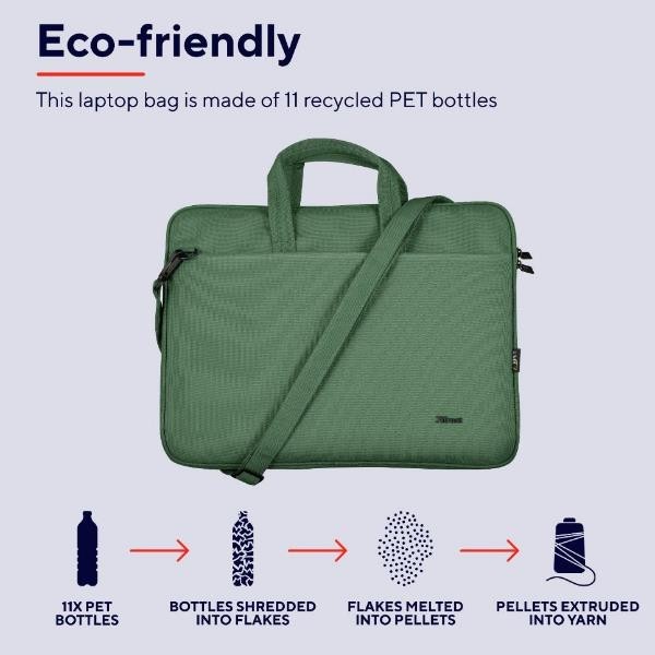 BOLOGNA LAPTOP BAG 16" ECO GREEN 24450TRS