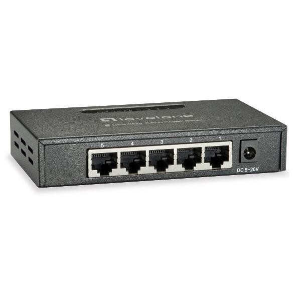 LEVELONE GEU-0523 - SWITCH 5-PORTE GIGABIT Metallo GEU-0523